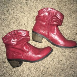 Red Studded Booties